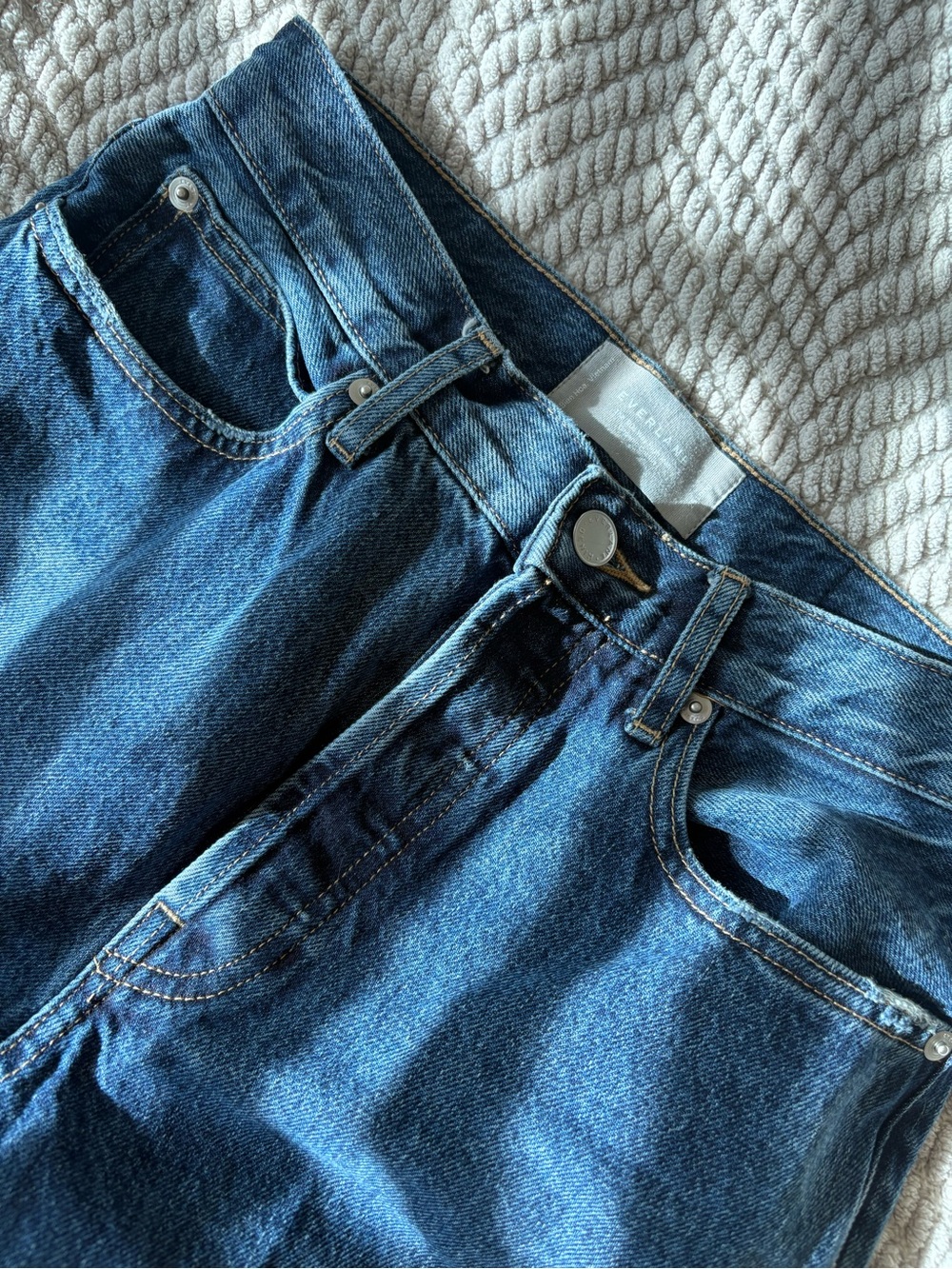 Everlane High-Rise Denim Jeans in Deep Blue Wash